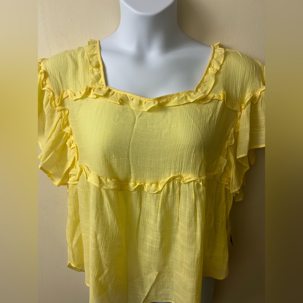 Zac & Rachel Sunny Yellow Ruffled Blouse